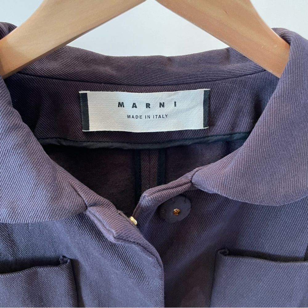 Marni Brown Button-Up Jacket with Peter Pan Collar and 3/4 sleeves - Picture 3 of 7